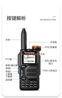 Radio Portátil Multibanda UV-K5 con Encriptación de Voz, Walkie-Talkie Amateur Multibanda para Exteriores, Sincronización de Frecuencia con un Toque L699