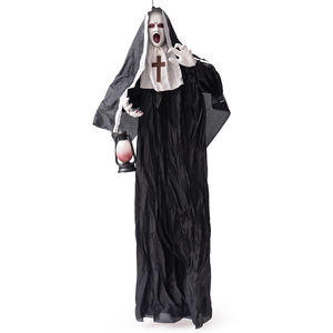 Fantasma Colgante de Halloween con Ojos Brillantes, Decoración de Atmósfera de Terror, Linterna de Mano con Forma de Caballo, Demonio Blanco y Negro, Monja - Product Image 6