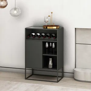 Modern European Pantry Armário preto Cozinha Cor Sala De Jantar Quarto Lving Side Storage Wine Cabinet