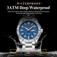 Montre pour homme Poedagar, double calendrier, étanche, lumineuse, pour homme, cadran rond, bracelet en acier inoxydable, montre à quartz pour homme