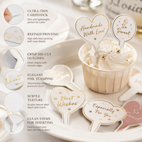 Cartes décoratives pour gâteaux, décorations de gâteaux de formes variées, étiquettes en aluminium pour vœux, pour la décoration de gâteaux, cupcakes et desserts