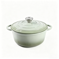 Cocotte en fonte émaillée classique avec couvercle, antiadhésive, pour four, induction et gaz