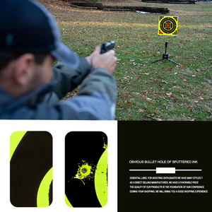 Cible de tir fluorescente adhésive de 8 pouces pour l'entraînement en extérieur, avec cible centrale et zones de notation pour utilisation sur le stand de tir - Product Image 6