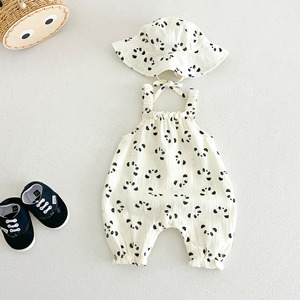 INS Romper Bayi Laki-laki dan Perempuan Katun Murni Motif Kartun Jumpsuit Bayi Tanpa Lengan Lucu dan Serbaguna untuk Bayi dan Balita - Product Image 2