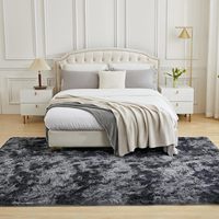 Tapis d'intérieur Tie-Dyed Shaggy Soft Fuzzy Plush Antidérapant pour chambre à coucher et salon Moelleux Faux Fourrure Fabriqué à la machine