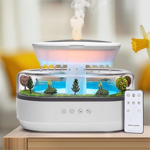 Ultrasonic Essential <b>Oil</b> <b>Diffuser</b> Rain Effect Aroma <b>Diffuser</b> with Colorful LED Ambient Light - Product Image 1