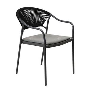 <span class=keywords><strong>2x1</strong></span> Silla de comedor apilable de Teslin popular para jardín, patio o cafetería con cojín - Product Image 1