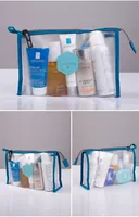 Sacs de rangement transparents pour la vanité, pochettes à fermeture éclair en PVC, étuis de voyage imperméables pour cosmétiques et maquillage, en plastique, pour femmes, pour organiser les articles de toilette