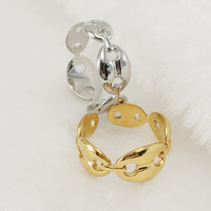 Zogxin Geometric Open <b>Ring</b> Gold Silver Color Adjustable <b>Titanium</b> Steel For Women Jewelry Gift - Product Image 2