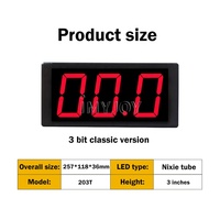 Jam Permainan Besar Layar LED Merah Kronometer Digital Stopwatch dengan Tombol Mulai Berhenti Jam Digital LED