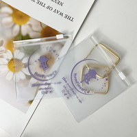 Petits sacs transparents vides en plastique givré personnalisés avec fermeture éclair pochette d'emballage pour bijoux avec logo