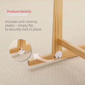 Cesta Mecedora de Madera de Color Natural con Soporte, Base Mecedora de Madera Maciza con Anillo Metálico Curvo <span class=keywords><strong>para</strong></span> Bebés Recién <span class=keywords><strong>Nacidos</strong></span> - Product Image 6