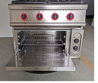 Commercial rationnel combi quatre 4 feux gaz électrique cuisine four cuisinière cuisinière avec four et grill pour la cuisson