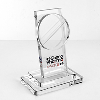 Usine directement en gros personnalisé luxe verre acrylique trophée personnalisé cristal prix avec base pour cadeau cristal trophée tasse