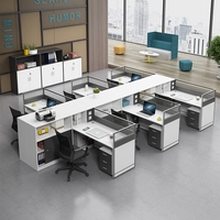 Bureau de travail modulaire avec cloison, poste de travail individuel, mobilier de bureau commercial, ensemble table et chaise de bureau