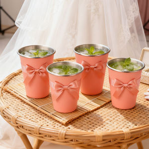 350ml rose noir 500ml 16oz tasses en acier inoxydable incassable pinte tasses à boire métal verres à boire pique-nique Camping tasse en métal - Product Image 1