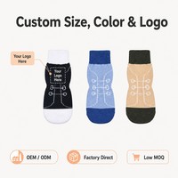 Chaussettes antidérapantes pour chien en coton, avec attaches velcro, respirantes, 4 pièces, pour petits chiens, empêchent de lécher
