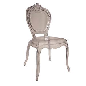 फ्रेंच रॉको शैली पारदर्शी प्लास्टिक चेयर दिल बैक अलंकृत डिजाइन शादी होटल के लिए उच्च अंत भोज विला - Product Image 1