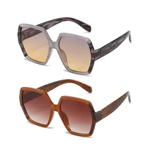 2023 Classic Retro Sunglasses Custom Your Own Logo Fashionable Polygon Gradient Sun Glasses UV400 lentes de sol