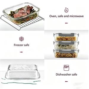 15個入り BPAフリー ホウケイ酸ガラス製食品保存容器 気密漏れ防止バックル蓋付き 電子レンジ・食洗機対応 - Product Image 6