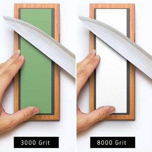 Ensemble d'affûtage de couteaux multifonctionnel et durable avec <span class=keywords><strong>pierre</strong></span> à <span class=keywords><strong>aiguiser</strong></span> multi-grains, <span class=keywords><strong>guide</strong></span> d'angle et base stable en bambou - Product Image 3