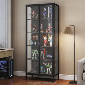 工場供給価格 OEMサービス 環境に優しい 防水 モダンな正方形の金属製5段ホーム家具ディスプレイキャビネット - Product Image 1