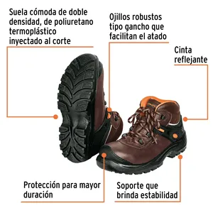 Truper 1 unità marrone Anti-fatica stivale di sicurezza #30 dielettrico in vera pelle superiore PU antiscivolo resistente per uso invernale in fabbrica - Product Image 2