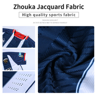 OEM Maßgeschneiderte Premium Jacquard Sublimations-Fußballtrikots Hersteller Laserperforiertes V-Ausschnitt Fußballshirt Team-Uniform für Spiele
