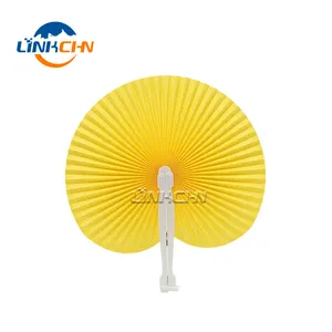 Paper Folding Hand Fan Custom Printed Paper Wood Plastic Folding Portable Hand Fan As Gift