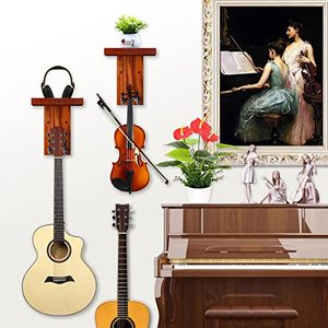 Support mural pour guitare avec étagère en <span class=keywords><strong>bois</strong></span>, crochet pour guitare, <span class=keywords><strong>basse</strong></span>, ukulélé - Product Image 6
