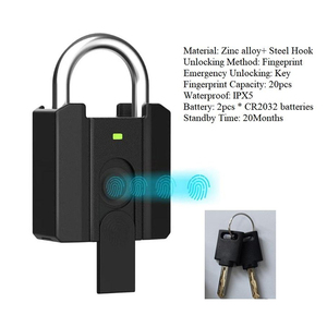 Master Pad Lock Heavy Duty Stainless Steel Zinc Alloy Keys Biometric Fingerprint Electronic Digital Safety Alarm Smart <strong>Padlock</strong> - Product Image 3