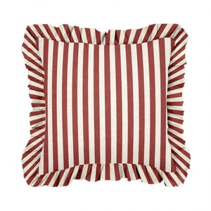 Housses de coussin en lin 100% imprimées de motifs géométriques colorés avec bords festonnés, style vintage, décoration pour hôpital et maison - Product Image 4