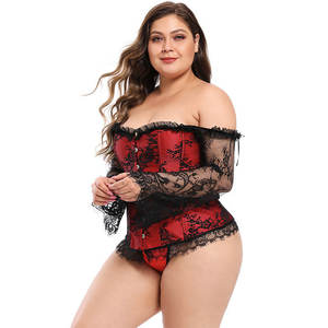 <span class=keywords><strong>Corsetto</strong></span> Gotico Vintage in Seta con Pizzo Intrecciato, Maniche Lunghe, <span class=keywords><strong>Spalle</strong></span> Scoperte, Design Overbust <span class=keywords><strong>per</strong></span> Feste, Bustier con Decorazioni Traforate - Product Image 4