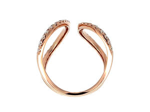 แหวนทองคำ 18K ประดับเพชรทรงไขว้แบบเปิดสองวง ดีไซน์ทันสมัย โรแมนติก หรูหรา สำหรับผู้หญิง - Product Image 3