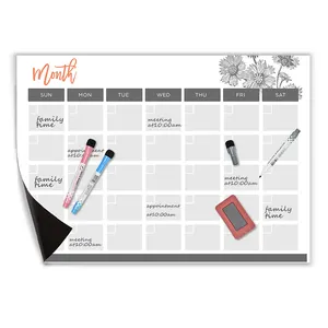 Aangepaste Droge Wissen Whiteboard Wekelijkse Planner Hot Selling Magnetische Whiteboard Magnetische Kalender