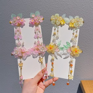 Pinzas para el pelo de aleación estilo chino para niñas, accesorio para disfraz Hanfu infantil, diadema con colgante de flor - Product Image 4