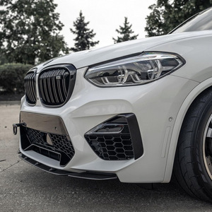 AMP-Z Front Bumper Lip <b>Splitter</b> For BMW X3M X4M F97 F98 2019-2021 ABS Carbon Look Exterior Modification - Product Image 4