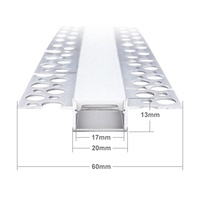 Nuevo Canal LED Flexible de Aluminio para Paneles de Yeso, Perfil para Tira de Luz LED, Cubierta de PC, Difusor LED Empotrado de 3m