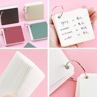 Mini carnet de notes de poche vierge avec porte-clés, index et blocs-notes, avec anneau métallique et couverture en PP, pour l'étude et le bureau