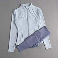 Nouvel ensemble de sport professionnel pour le yoga automne-hiver, veste zippée pour femme, cardigan ajusté, haut de sport pour la course à pied, en spandex et polyester, séchage rapide