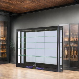 Chất lượng cao cấp tầng hiển thị khói cửa hàng cửa hàng lịch thi đấu khói đen cửa hàng trưng bày tường hiển thị trường hợp với kính cửa trượt - Product Image 6