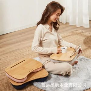 Luckysac <b>Bamboo</b> Lap Desk Solid Wood Portable Cushioned Tray <b>Table</b> For Bed Or Floor Use - Product Image 4