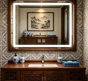 <b>LED</b> Bathroom Mirror Illuminated Wall <b>Vanity</b> Mirror Frameless Rectangular Smart Touch Mirror for Modern Washroom - Product Image 2