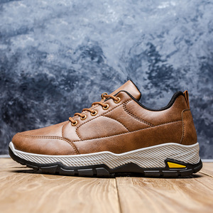 Nueva tendencia zapatos de hombre coreano con cordones de cuero al aire libre senderismo Fondo suave lado bajo moda Casual al por mayor - Product Image 2
