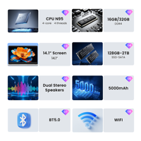Ordinateur portable professionnel de haute qualité, nouveau, 14,1 pouces, Intel N95, processeur quadricœur 1,7 GHz, SSD 1 To, écran FHD 1080p IPS, graphismes UHD anglais, Windows 11