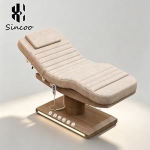 Luxury 4 Motor Wood Base Electric Treatment Beauty Salon Lash <b>Bed</b> 300kg Load Capacity Spa Facial Massage <b>Bed</b> - Product Image 5