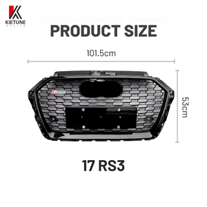 Đen RS3 phong cách tổ ong lưới tản nhiệt cho au-di A3 S3 2016 2020 thay thế lưới tản nhiệt phía trước vật liệu nhựa mới - Product Image 3