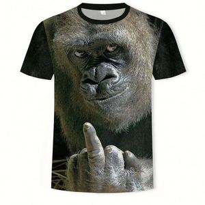 Men's Casual T-<b>Shirt</b> with 3D Digital Printing Short Sleeve Monkey Orangutan Pattern T <b>Shirts</b> - Product Image 4