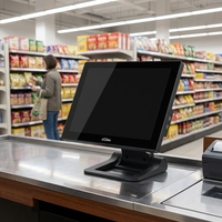 Terminal Punto de Venta Todo en Uno Personalizado de 15.6 Pulgadas con Pantalla Táctil, Caja Registradora, Logotipo OEM, Sistema Windows a Color, para Restaurante y Comercio Minorista