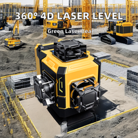 Niveau laser vert 4D 16 lignes de haute précision Outil de nivellement automatique à 360 degrés avec batterie rechargeable pour la construction
